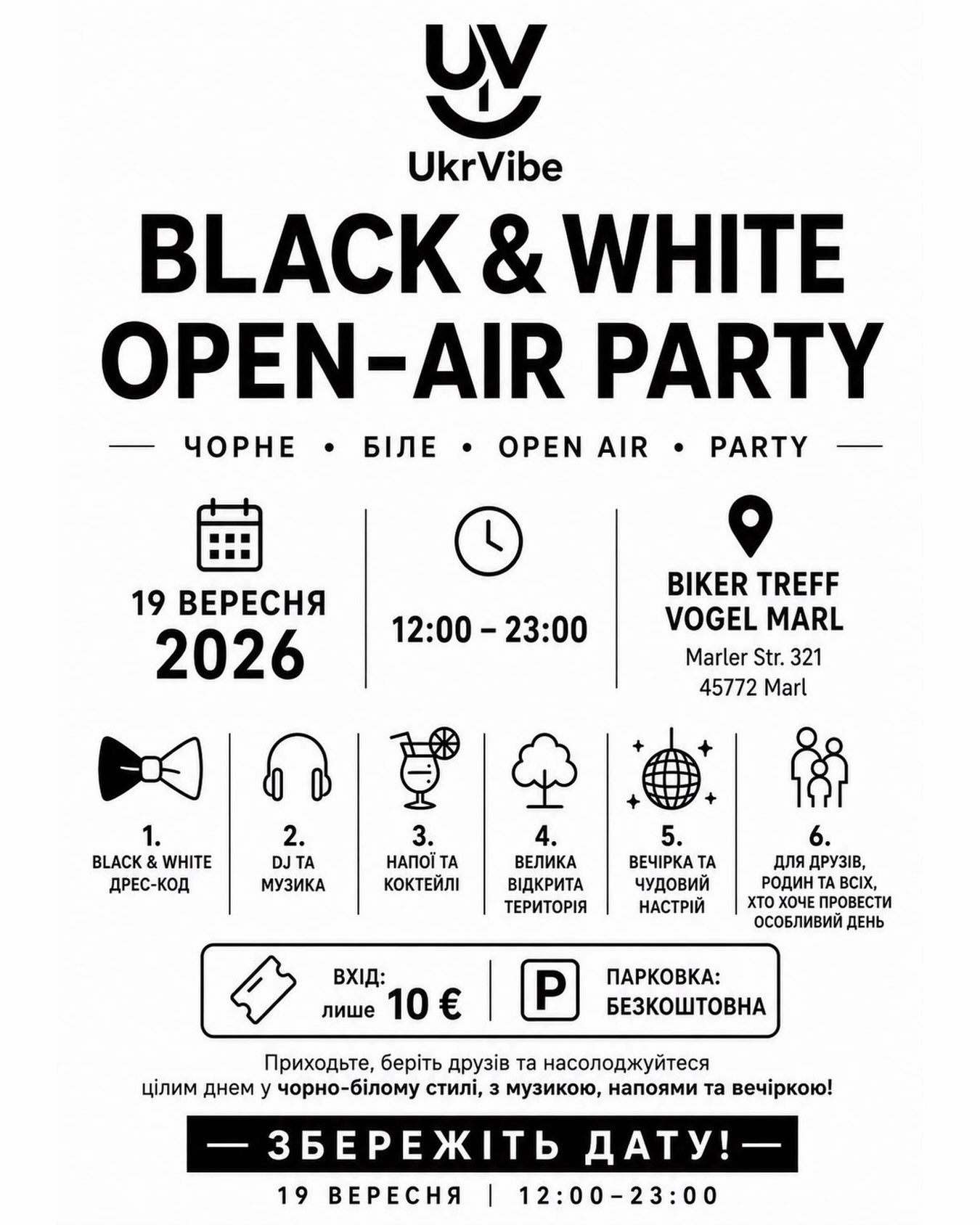 Black & White Open-Air Party